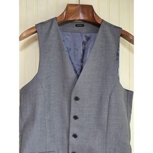 JF J Ferrar Vest Mens Medium Gray Slim Fit Dress Suit Waistcoat Formal